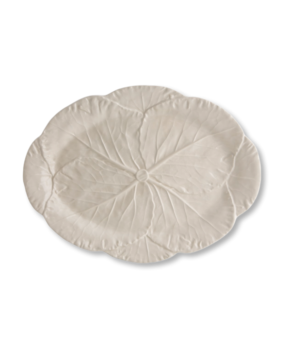 Cabbage Oval Large Serving Platter | Beige