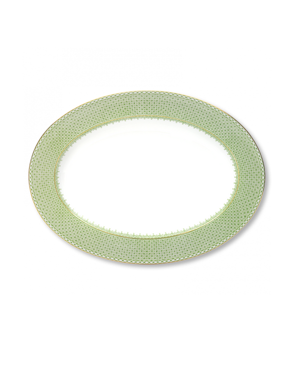 Lace Oval Serving Platter | Apple Green