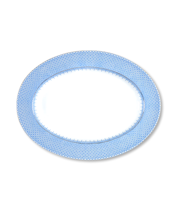 Lace Oval Serving Platter | Cornflower Blue