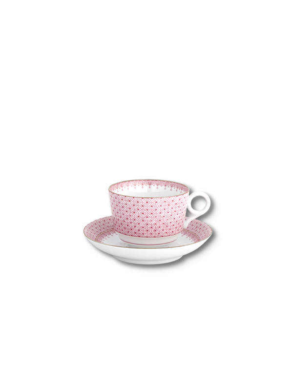Lace Teacup + Saucer | Pink