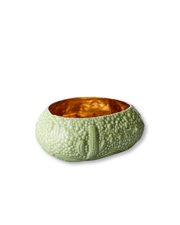 Matcha Desert Medium Bowl | Green + Gold