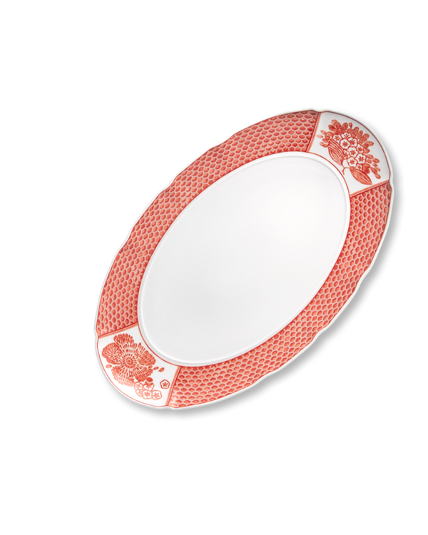 Oscar's Coral Small Oval Platter