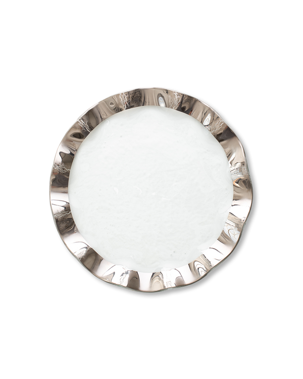 Ruffle Dinner Plate | Platinum
