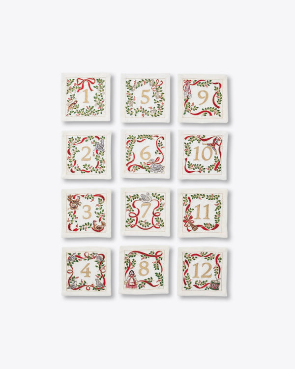12 Days of Christmas Cocktail Napkin Set