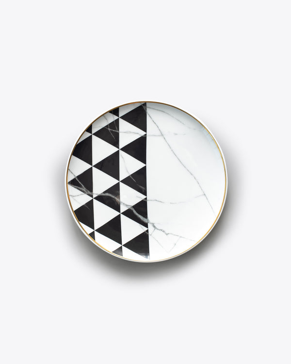 4pc Modern Marble Salad + Dessert Plate