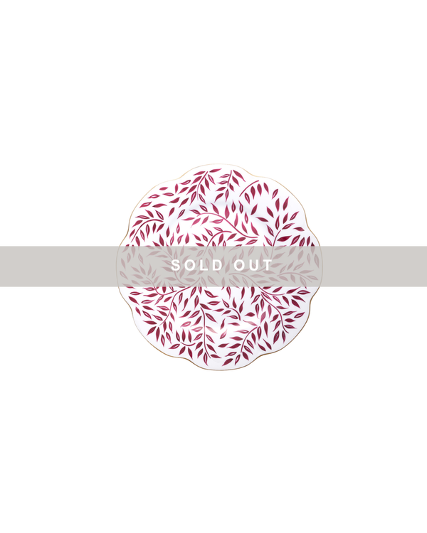 4pc Olive Salad + Dessert Plate | Burgundy