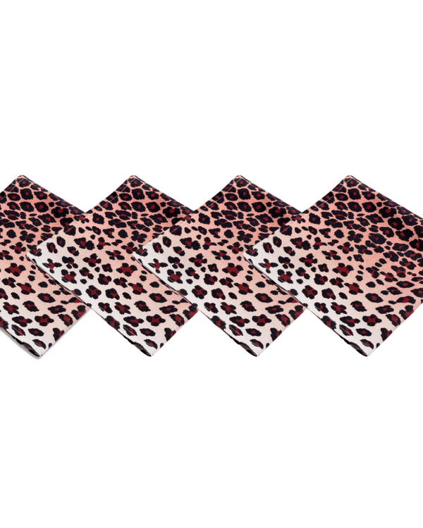 Linen Sateen Napkin, Set of Four | Pink Leopard