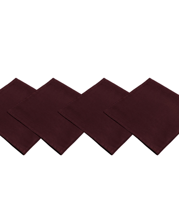 Linen Sateen Napkin, Set of Four | Wine