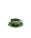 Cabbage Teacup + Saucer | Green