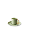 Matcha Espresso Cup + Saucer | Green + Gold