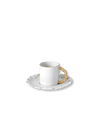 Matcha Espresso Cup + Saucer | White + Gold
