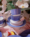 Lace Teacup + Saucer | Blue