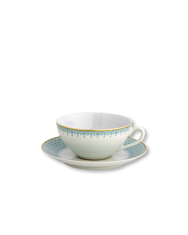 Lace Coupe Cup + Saucer | Green