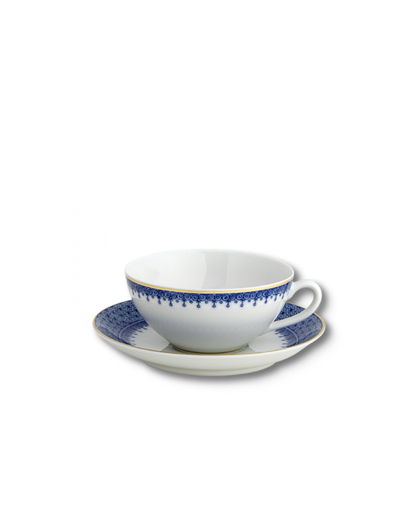 Lace Coupe Cup + Saucer | Blue