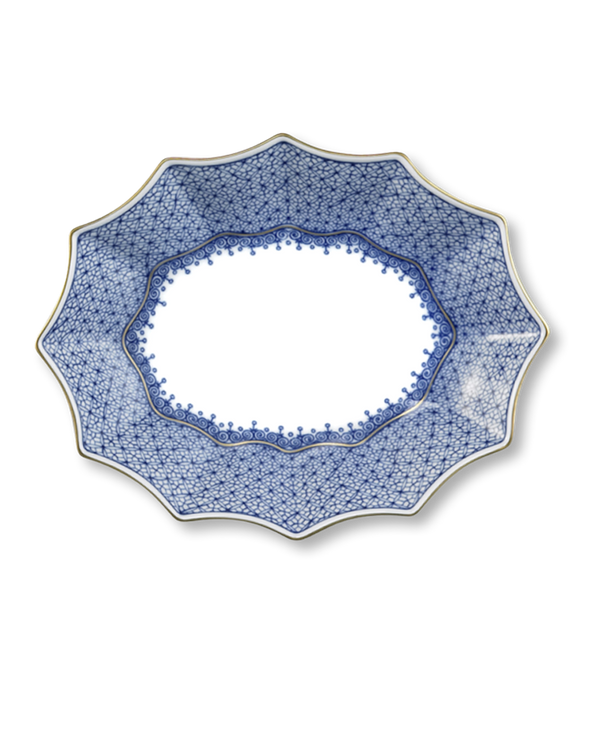Lace Large Fluted Tray | Blue