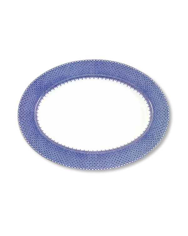 Lace Oval Serving Platter | Blue