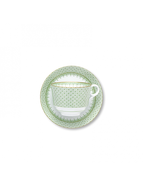 Lace Teacup + Saucer | Apple Green