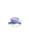 Lace Teacup + Saucer | Blue