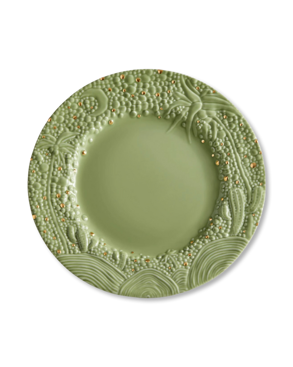 Matcha Desert Charger Plate | Green + Gold