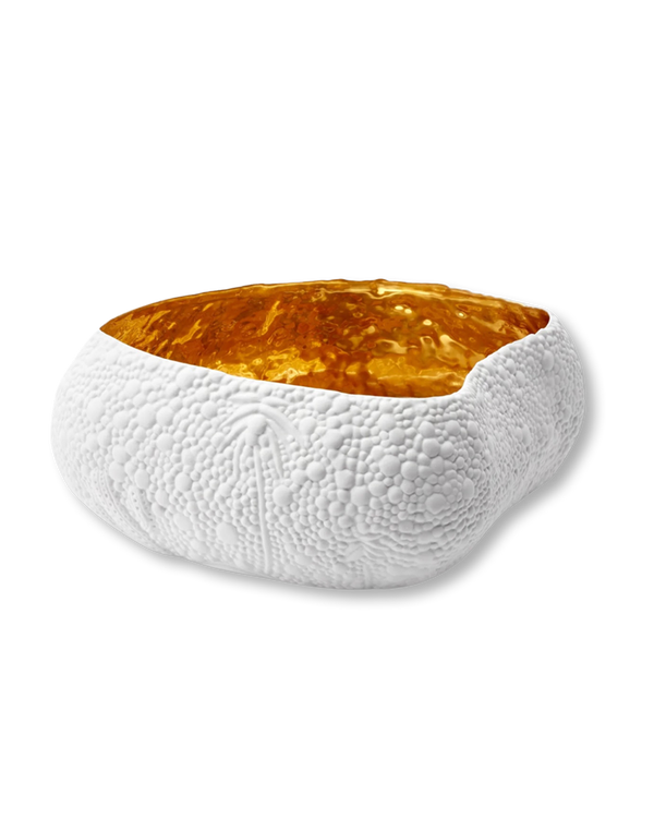 Matcha Desert Large Bowl | White + Gold