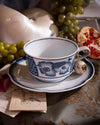 Oscar's Coral Blue Teacup + Saucer