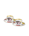 Primavera gold fine porcelain coffee cup and saucer set wedding registry Maison de Carine