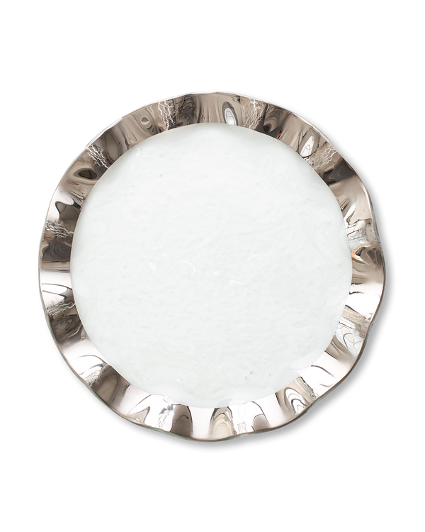 Ruffle Charger Plate | Platinum