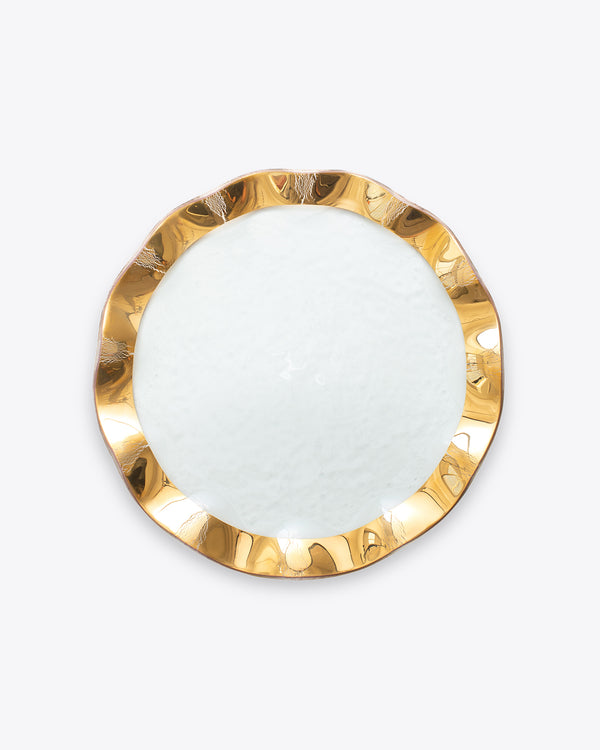 Ruffle Dinner Plate | Rent | Gold