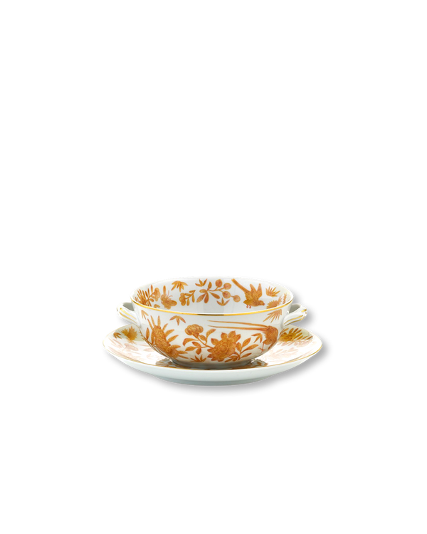 Sacred Bird + Butterfly Cream Soup Cup + Saucer