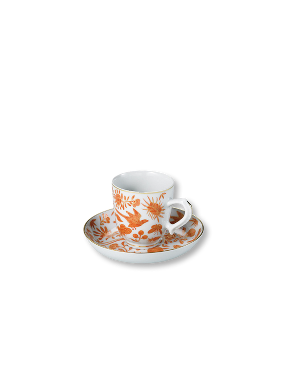 Sacred Bird + Butterfly Demitasse Teacup + Saucer