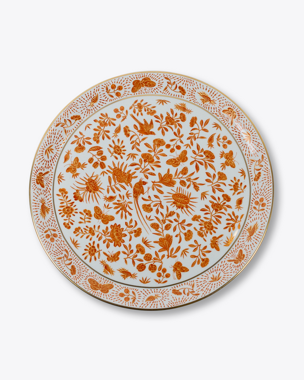 Sacred Bird and Butterfly Lipped Charger Plate | Rent
