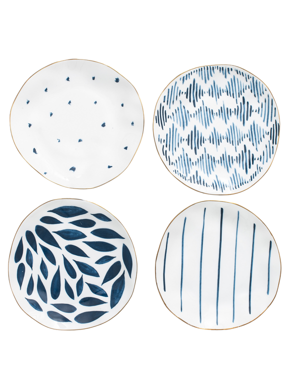 Blue Bay Bread + Butter Plate Set 4pc