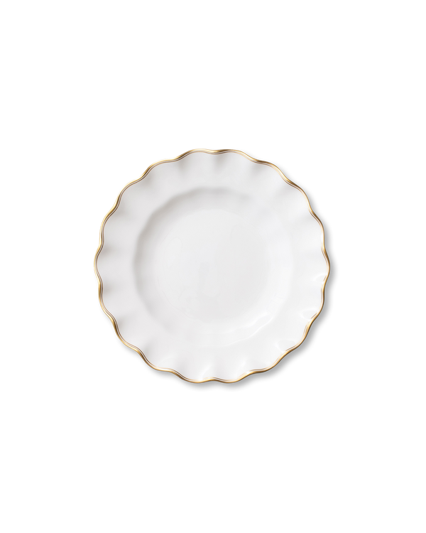 The Downton Fluted Salad + Dessert Plate | Gold