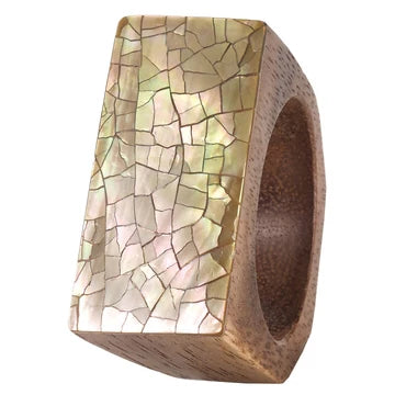 Cracked Shell Napkin Ring 4pc